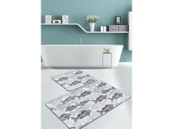 Online Alfombra de baño Set (2 piezas) Aqua Fish DJT Multicolor