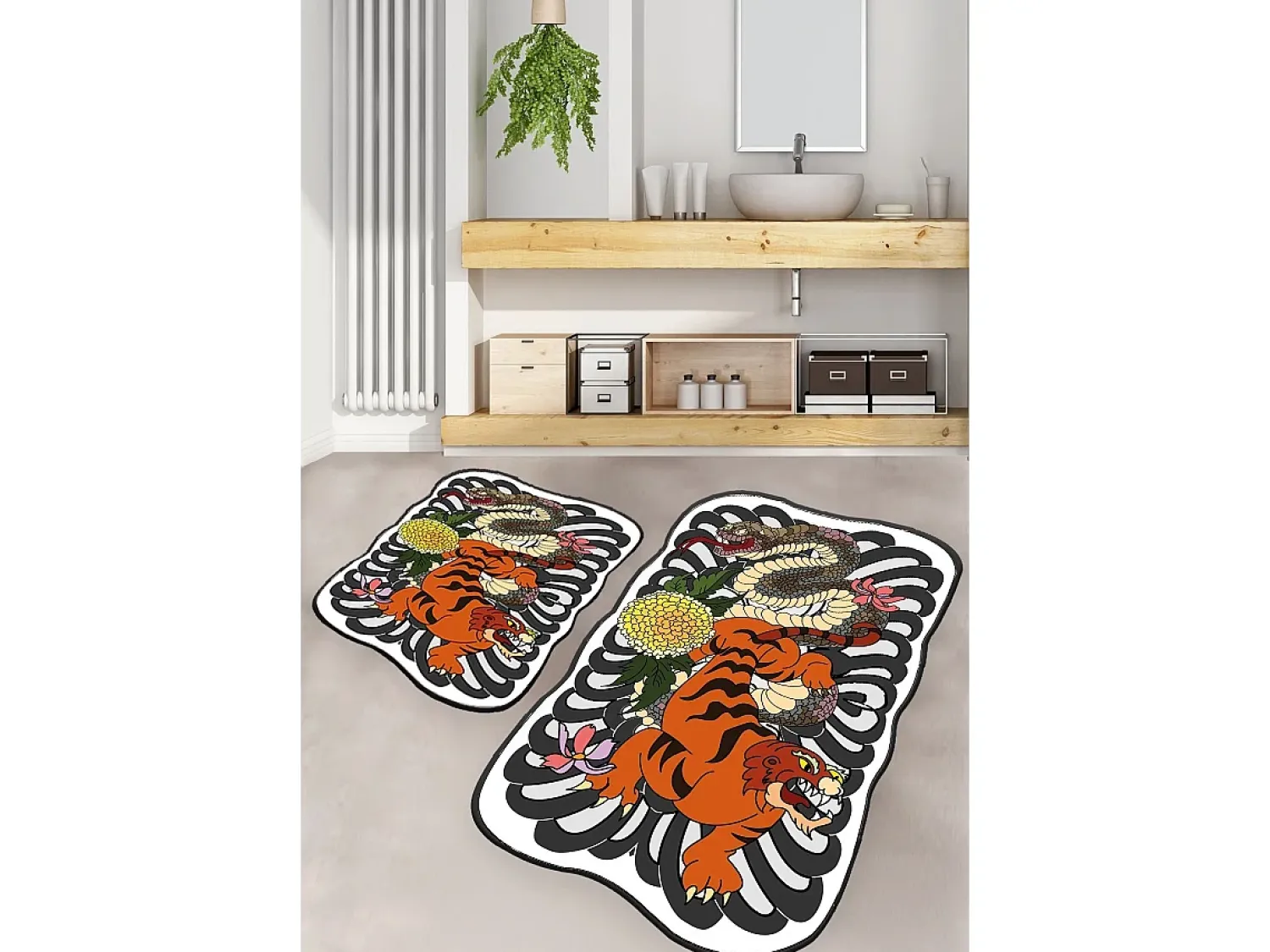 Alfombra De Baño|Ropa De Cama^Alfombra de baño Set (2 piezas) Wild Animals Multicolor