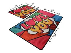 Best Alfombra de baño Set (2 piezas) Red Love Multicolor