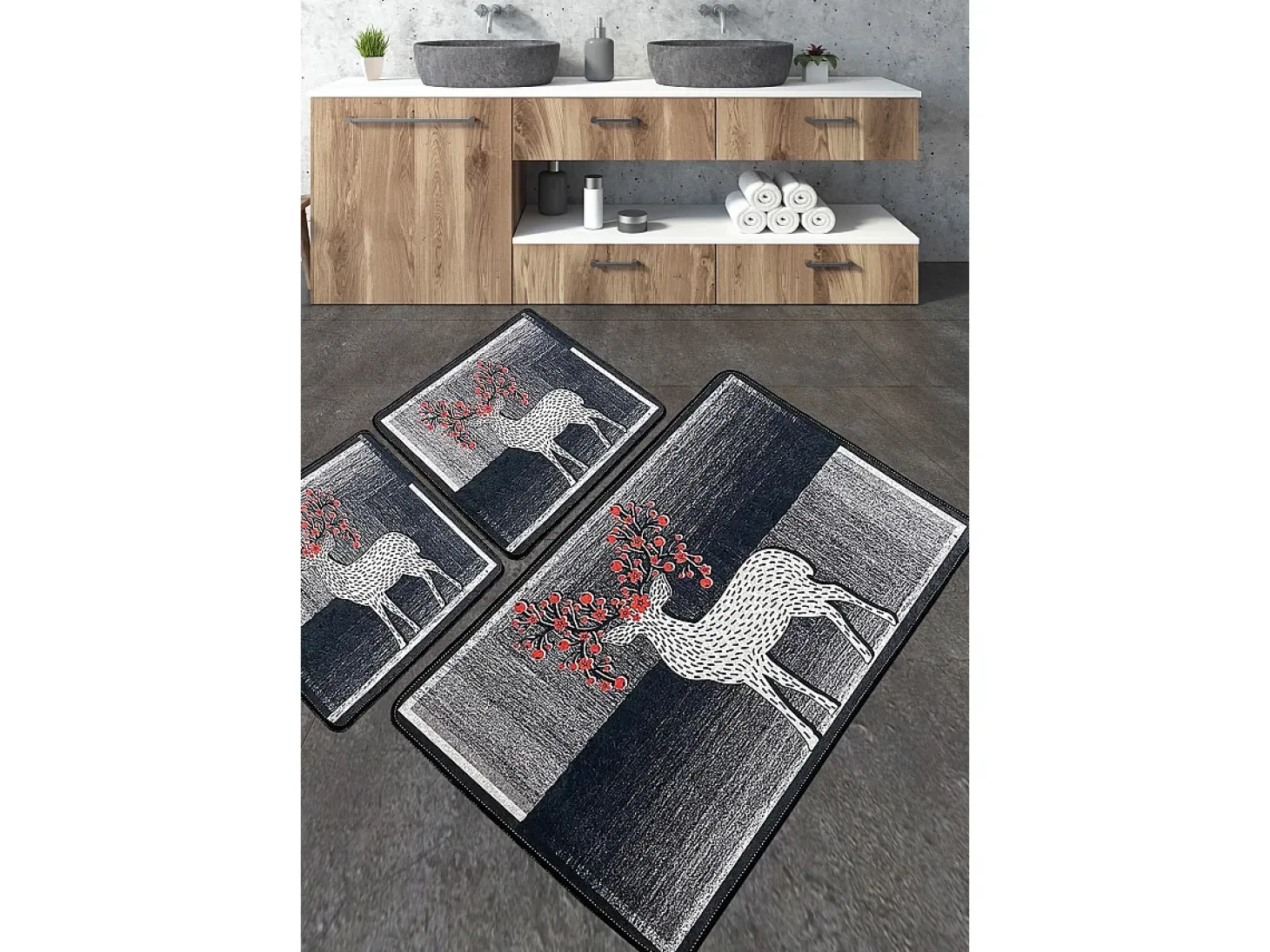 Alfombra de baño Set (3 piezas) Elafa multicolor
