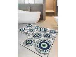 Alfombra De Baño|Ropa De Cama^Alfombra de baño Set (2 piezas) Occhio verde gris azul oscuro verde Multicolor