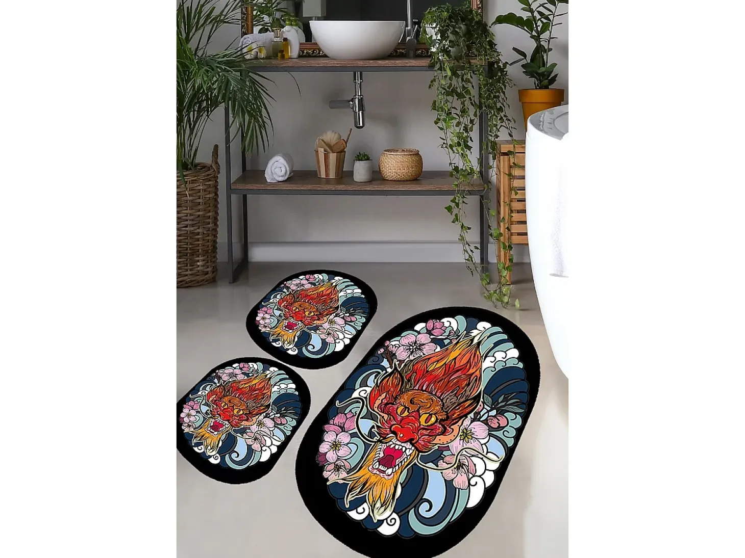 Alfombra de baño Set (3 piezas) Lakingo multicolor