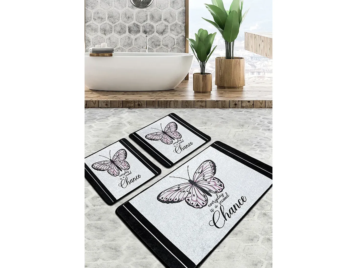 Alfombra de baño Set (3 piezas) Change Djt multicolor