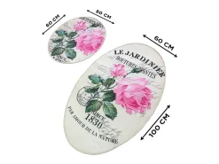 Alfombra de baño Set (2 piezas) Jardiner Oval multicolor