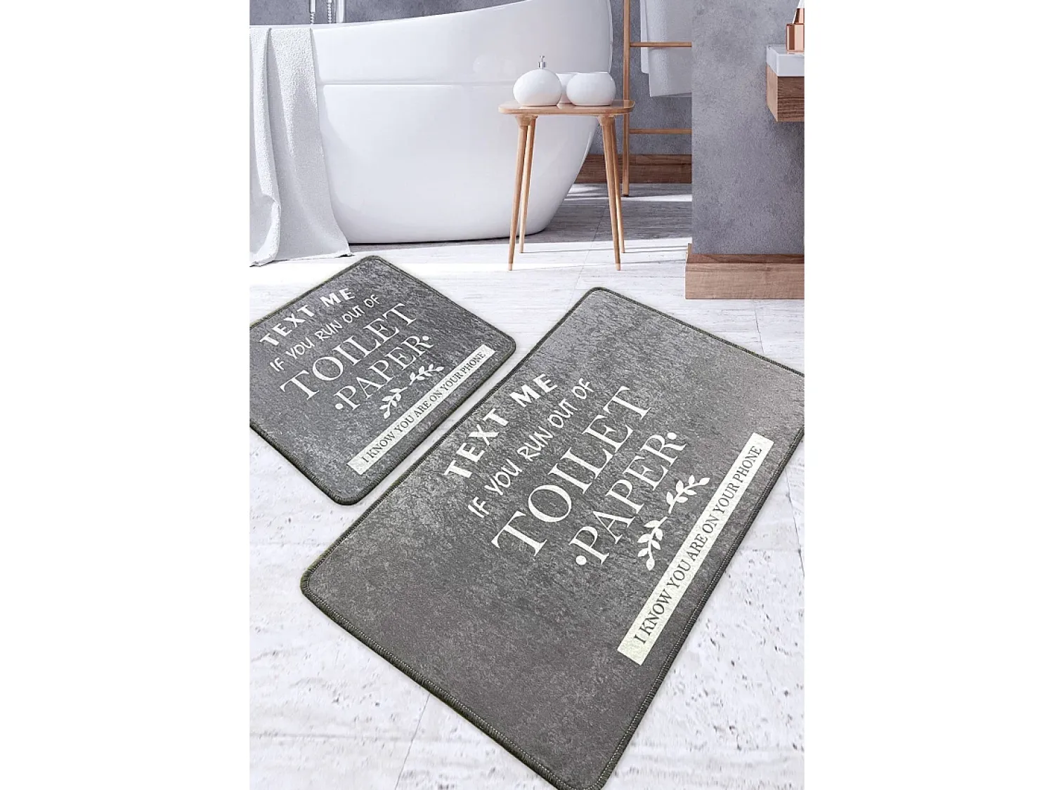 Alfombra De Baño|Ropa De Cama^Alfombra de baño Set (2 piezas) Toilet Multicolor