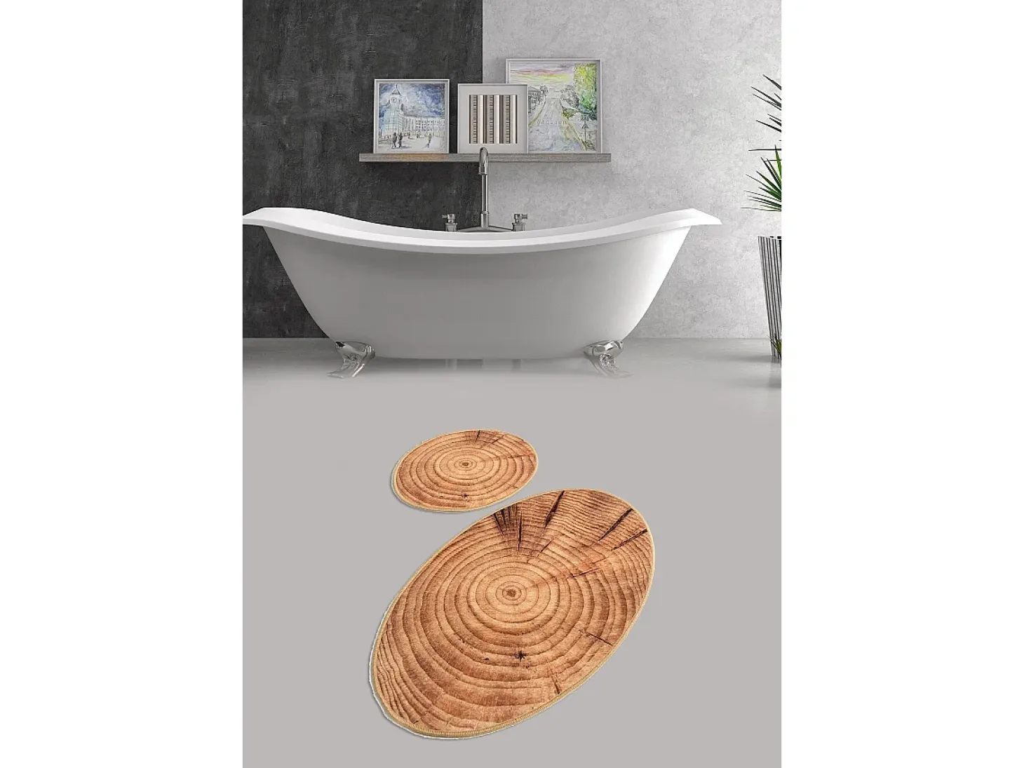 Alfombra de baño Set (2 piezas) Wood DJT multicolor