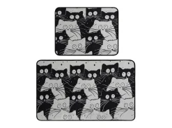 Online Alfombra de baño Set (2 piezas) White Cats Multicolor