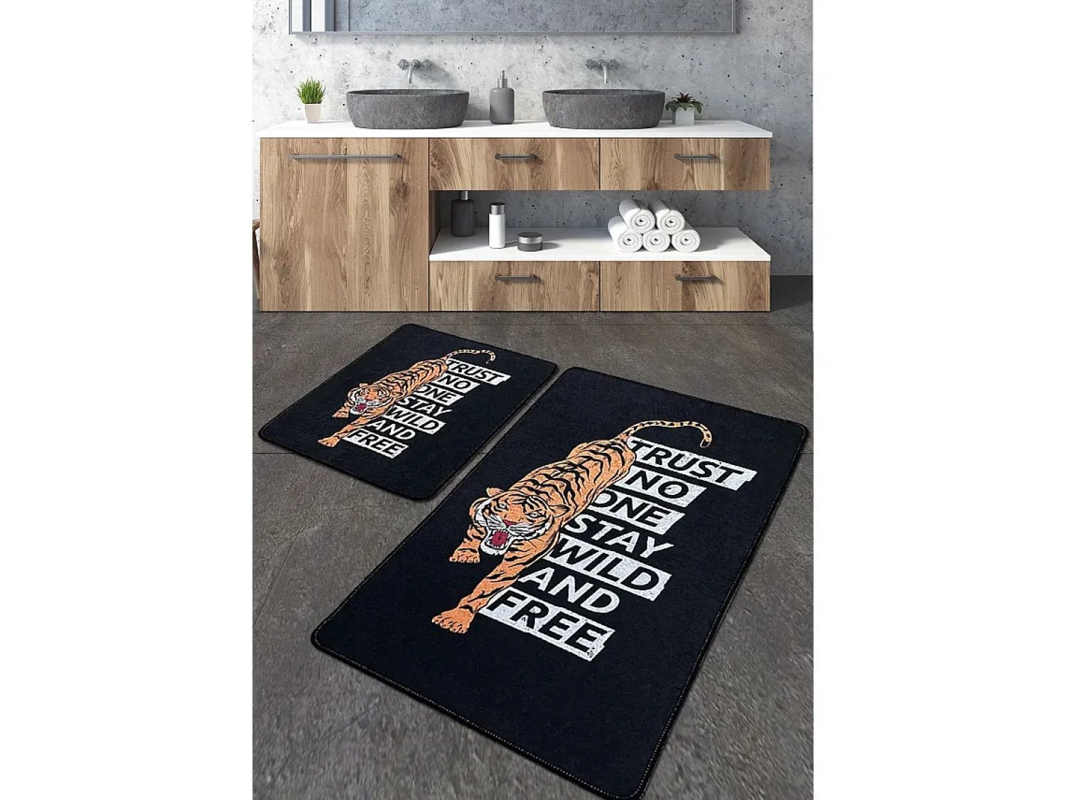 Discount Alfombra de baño Set (2 piezas) Trust Djt Multicolor