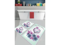 Alfombra de baño Set (3 piezas) Purple Balloon multicolor