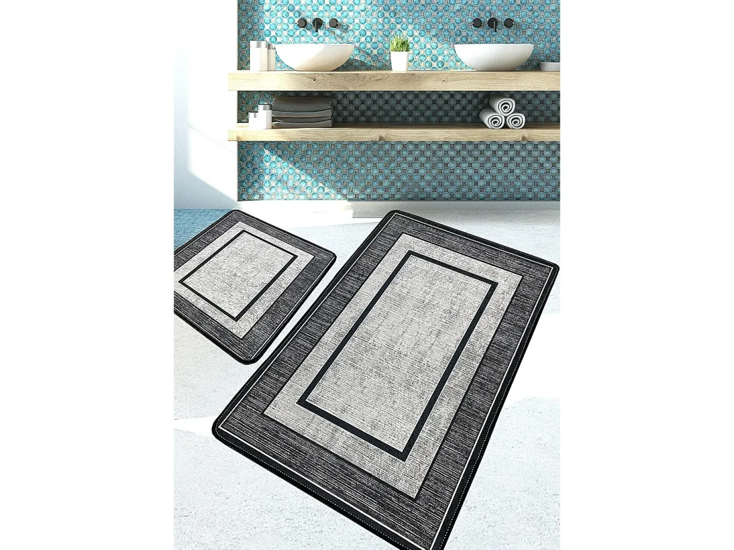 Alfombra De Baño|Ropa De Cama^Alfombra de baño Set (2 piezas) Patra Multicolor