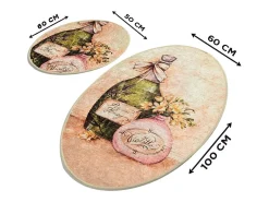 Alfombra De Baño|Ropa De Cama^Alfombra de baño Set (2 piezas) Violeta Oval Multicolor