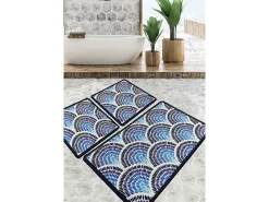 New Alfombra de baño Set (2 piezas) Azul Multicolor