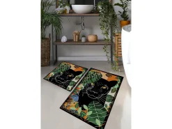 Alfombra de baño Set (2 piezas) Schwarz multicolor