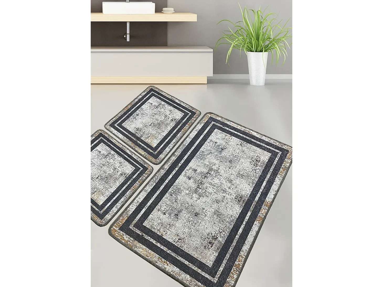 Alfombra de baño Set (3 piezas) Sione multicolor