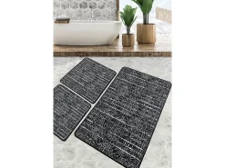 Online Alfombra de baño Set (3 piezas) Asara Multicolor