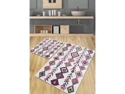Clearance Alfombra de baño Set (2 piezas) Raje Djt Multicolor