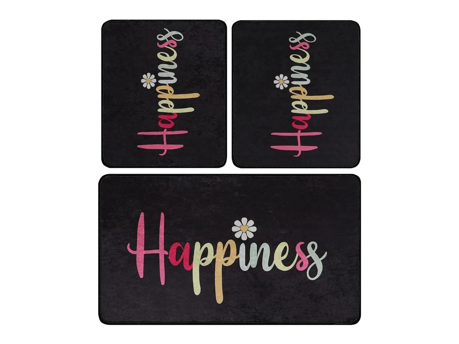 Clearance Alfombra de baño Set (3 piezas) Happiness Djt Multicolor