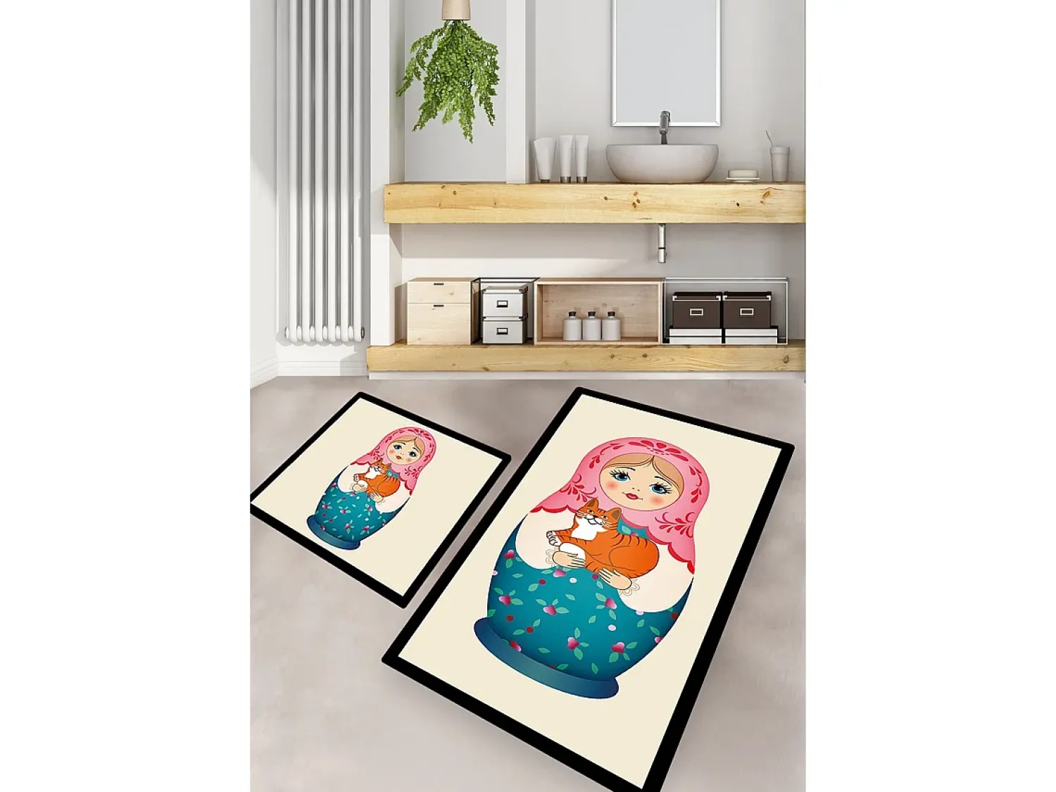 Alfombra de baño Set (2 piezas) Tumbler Multicolor
