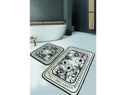 Clearance Alfombra de baño Set (2 piezas) Singleflo negro crema Multicolor