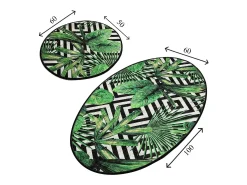 Discount Alfombra de baño Set (2 piezas) Tropic DJT Multicolor
