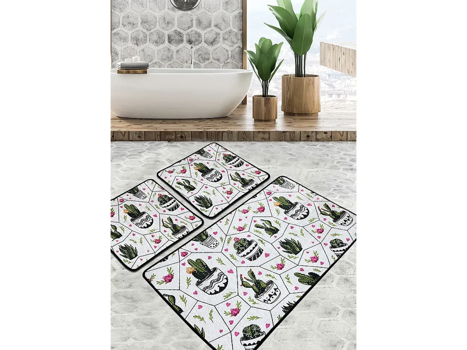 Alfombra De Baño|Ropa De Cama^Alfombra de baño Set (3 piezas) Glauce Djt Multicolor