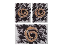 Alfombra De Baño|Ropa De Cama^Alfombra de baño Set (3 piezas) Dagger oro blanco negro Multicolor