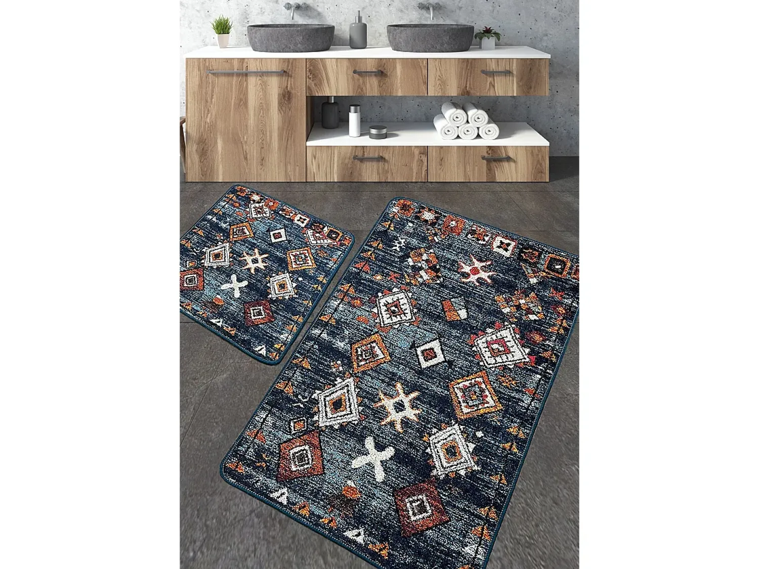 Alfombra De Baño|Ropa De Cama^Alfombra de baño Set (2 piezas) Ressal Multicolor