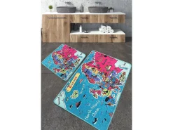Alfombra de baño Set (2 piezas) Carta multicolor