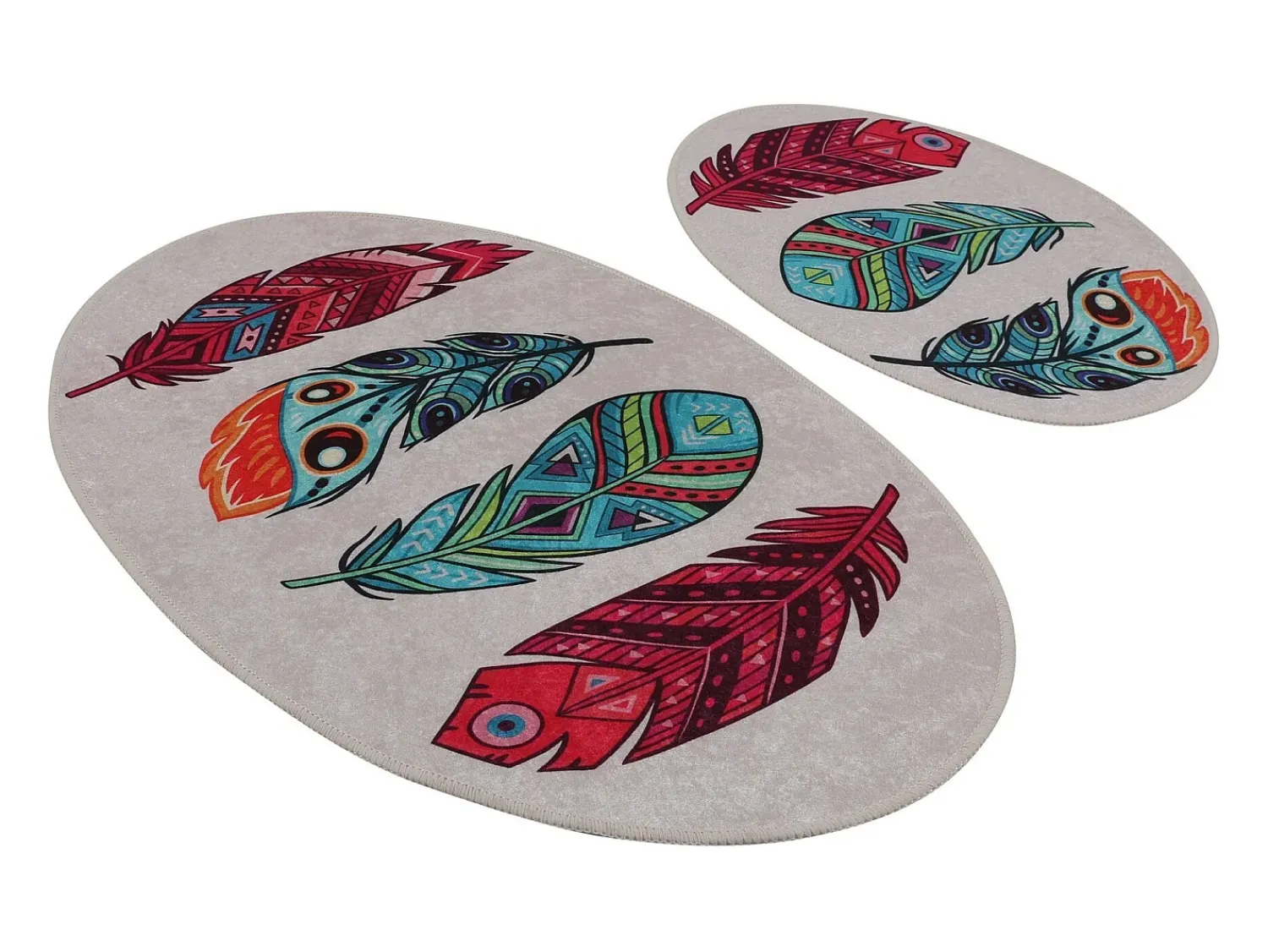 Discount Alfombra de baño Set (2 piezas) Feather DJT Multicolor