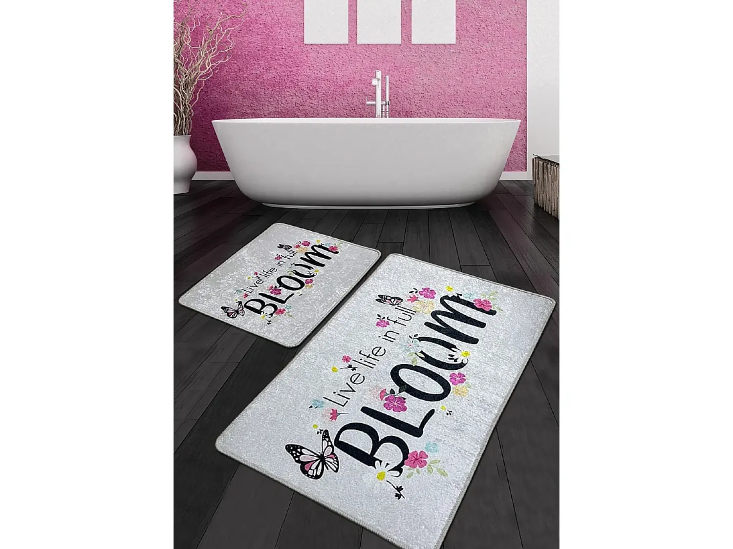 Alfombra de baño Set (2 piezas) Bloom Djt Multicolor