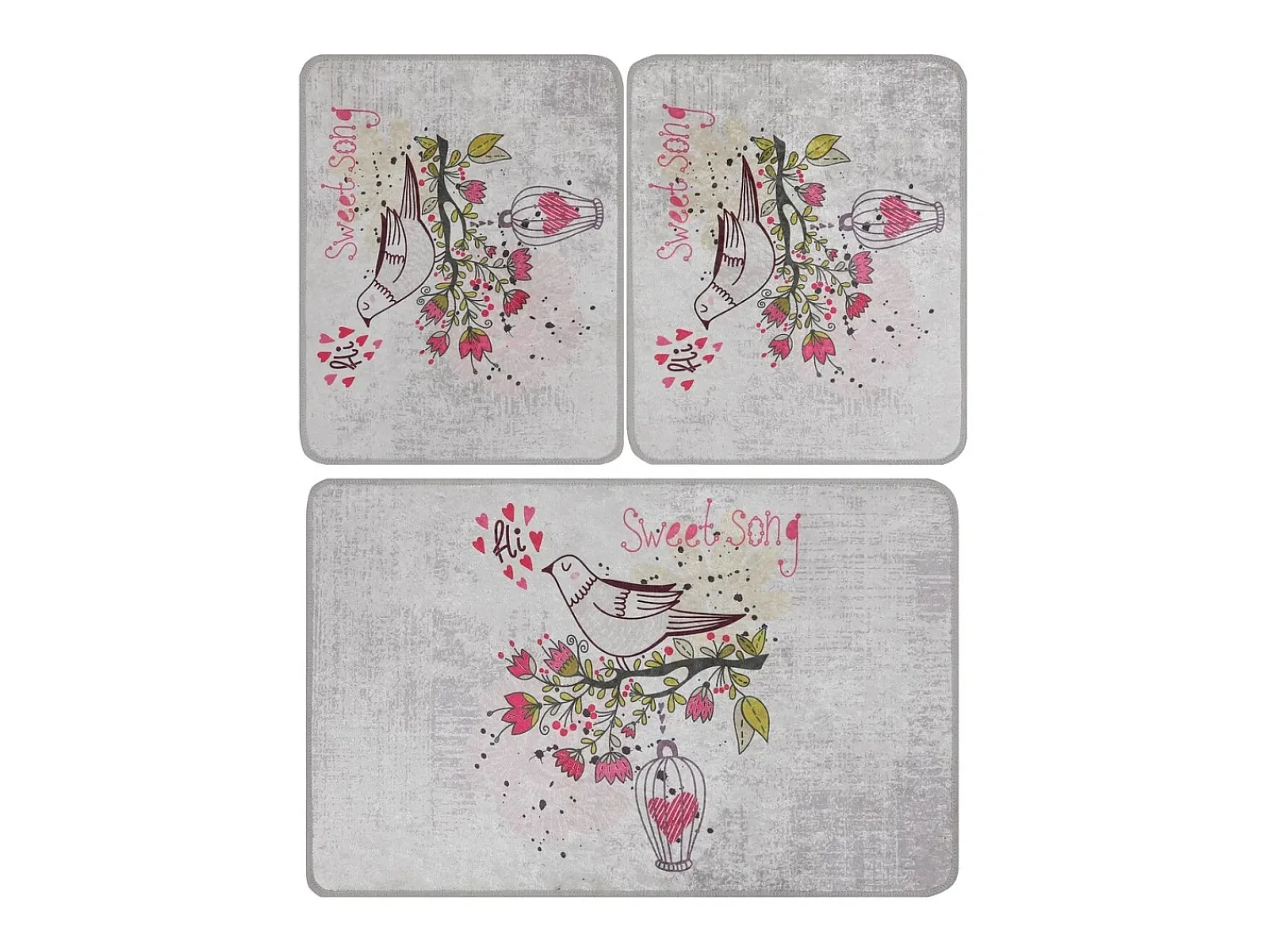 Online Alfombra de baño Set (3 piezas) Songs Djt Multicolor