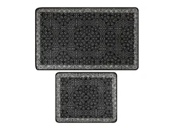 Alfombra de baño Set (2 piezas) Paisley DJT antracita negro blanco Multicolor