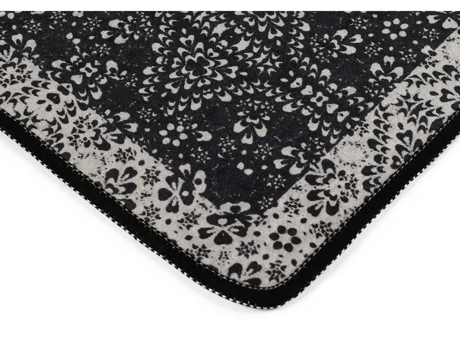 Alfombra de baño Set (2 piezas) Paisley DJT antracita negro blanco Multicolor