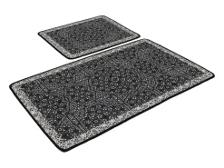 Alfombra de baño Set (2 piezas) Paisley DJT antracita negro blanco Multicolor