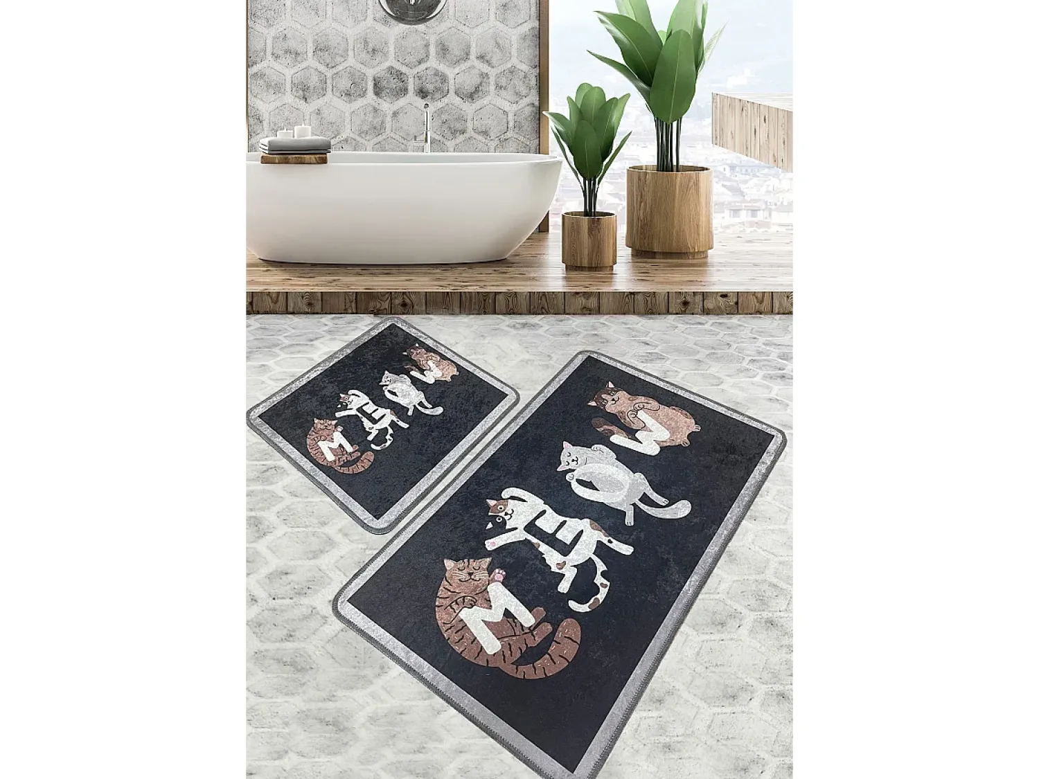 Hot Alfombra de baño Set (2 piezas) Meocon Multicolor