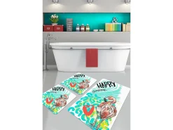 Alfombra De Baño|Ropa De Cama^Alfombra de baño Set (3 piezas) Happy Flamingo Multicolor
