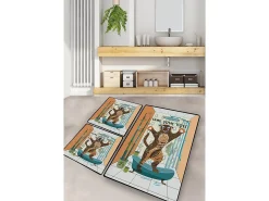 Alfombra de baño Set (3 piezas) Tame Your Tiger multicolor