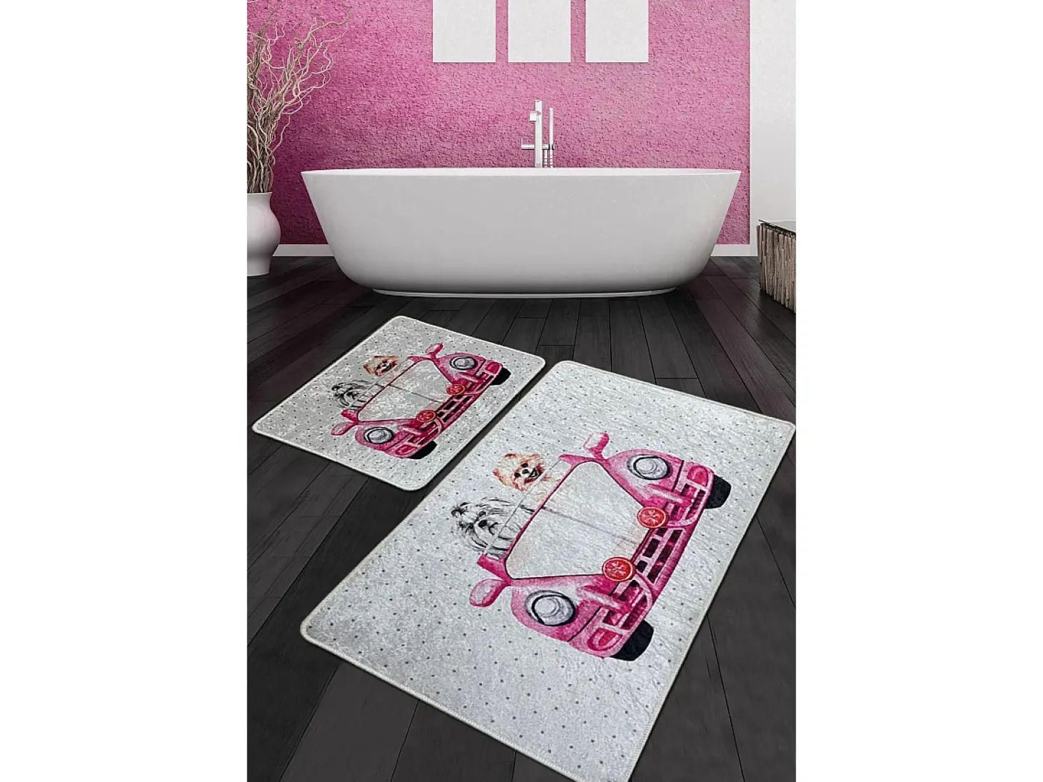 Alfombra de baño Set (2 piezas) Dogs Vosvos Djt multicolor