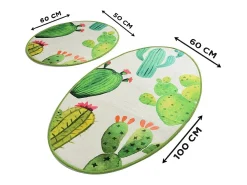 Alfombra de baño Set (2 piezas) Kaktüs DJT multicolor