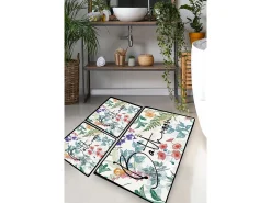 Alfombra De Baño|Ropa De Cama^Alfombra de baño Set (3 piezas) Green In Flower Multicolor