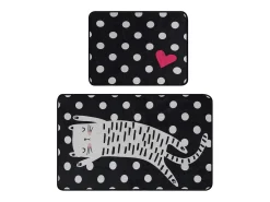 Hot Alfombra de baño Set (2 piezas) Spotted Cat Multicolor