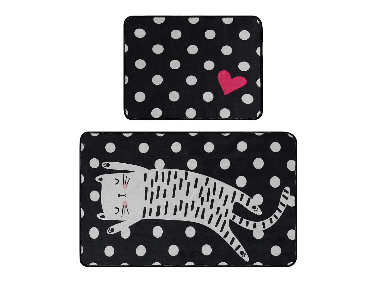 Hot Alfombra de baño Set (2 piezas) Spotted Cat Multicolor