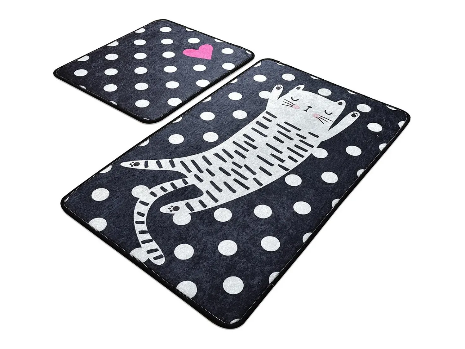 Hot Alfombra de baño Set (2 piezas) Spotted Cat Multicolor