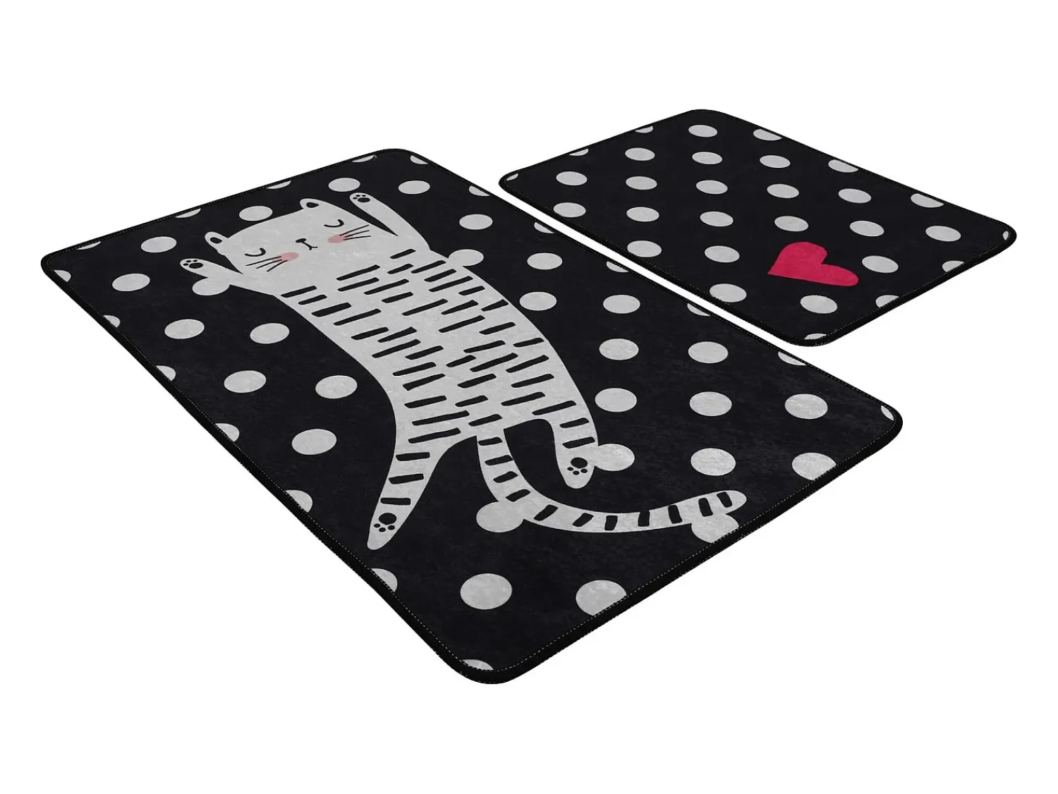 Hot Alfombra de baño Set (2 piezas) Spotted Cat Multicolor