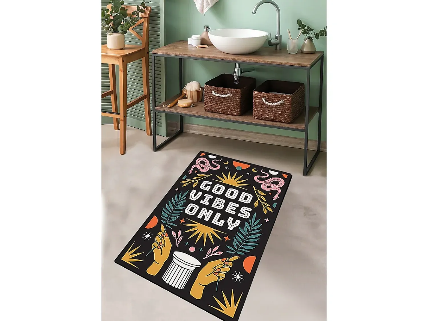 Alfombra De Baño|Ropa De Cama^Alfombra de baño Snake Trinket Multicolor