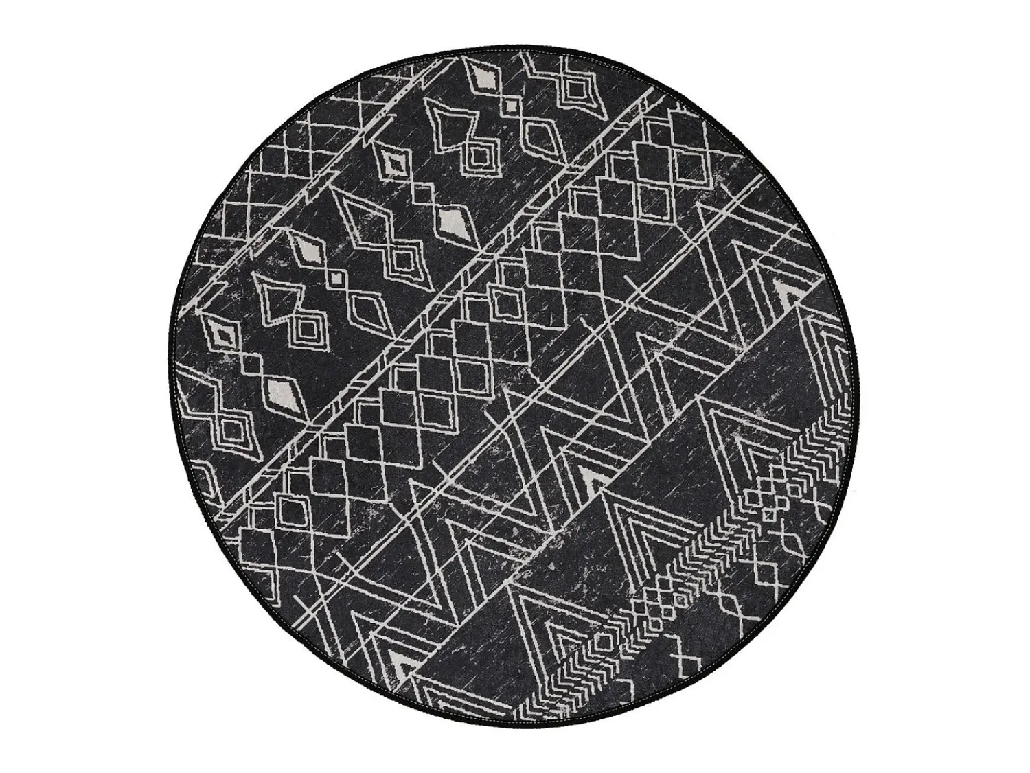 Alfombra de baño Straordinario Black Circle Djt 80 antracita negro blanco Multicolor