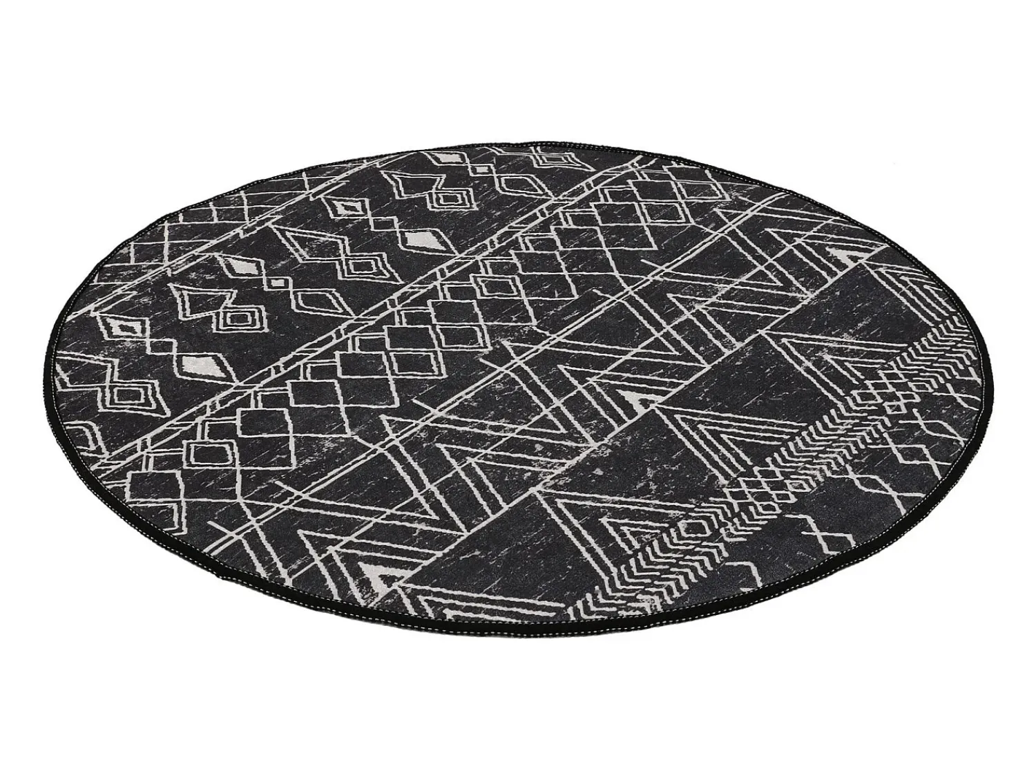 Alfombra de baño Straordinario Black Circle Djt 80 antracita negro blanco Multicolor
