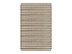 Discount Alfombra de baño tejida a mano de yute y tela natural y blanca ES383023 Marru00f3n
