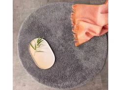 ebuy24 Alfombra De Baño|Ropa De Cama^Alfombra de baño Valle Ø60cm oscuro. Gris