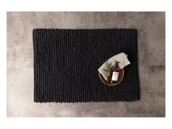 ebuy24 Alfombra De Baño|Ropa De Cama^Alfombra de baño Wilmer 80x50cm color . Negro